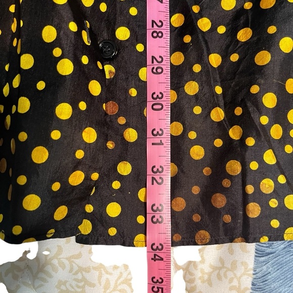 Vintage Rare Silk Black Gold Polka  agnes b. Tunic Blouse Dress Size 2 France - Picture 8 of 12